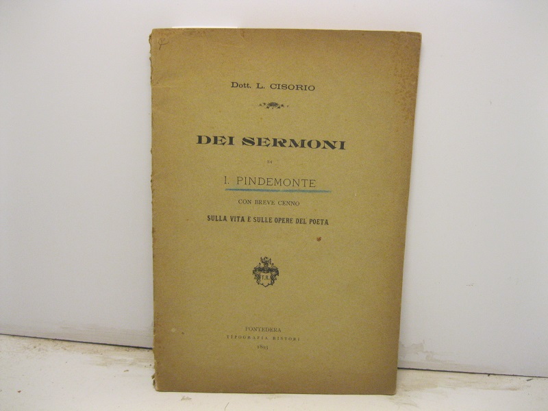 Dei sermoni di I. Pindemonte con breve cenno sulla vita e sulle opere del poeta